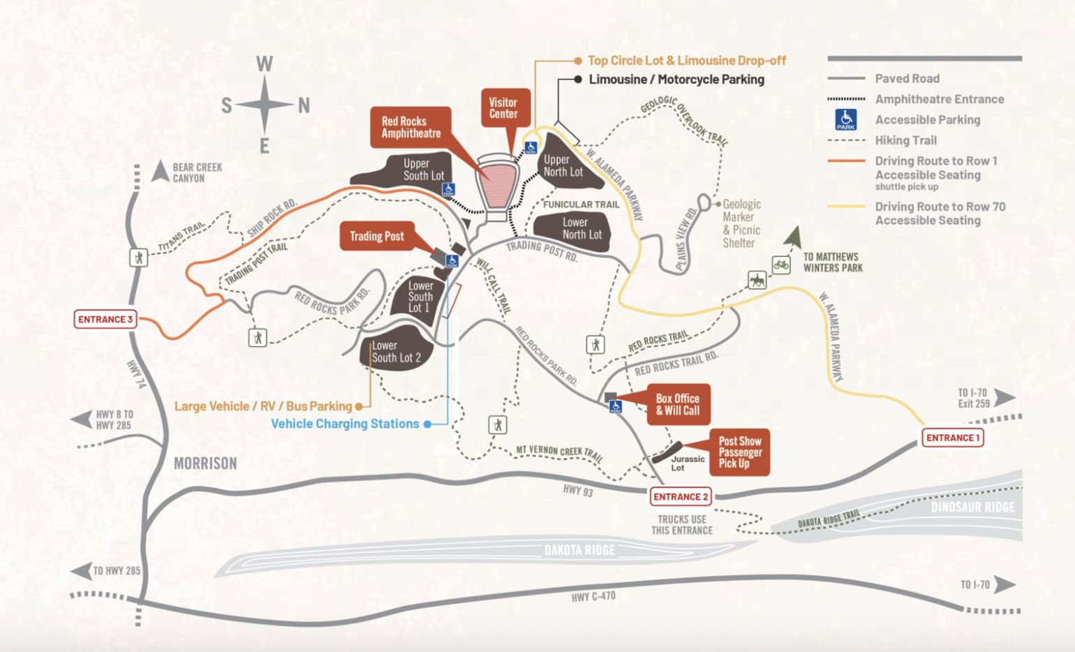Going to a Red Rocks Show - Map